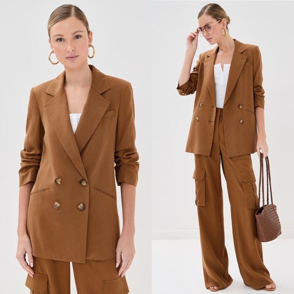 Veronica Beard Rupert Dickey Blazer Jacket in Whisky Brown 14